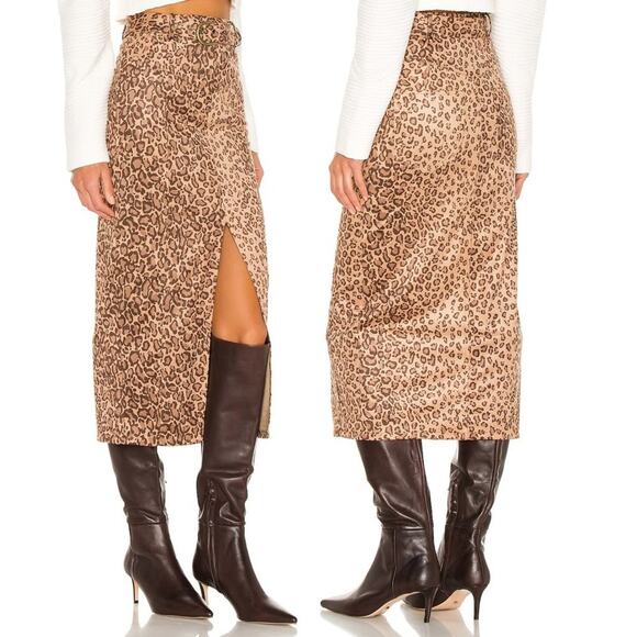 House of Harlow 1960 x REVOLVE Ornella Midi Skirt in Brown Leopard NWOT … - Picture 2 of 3